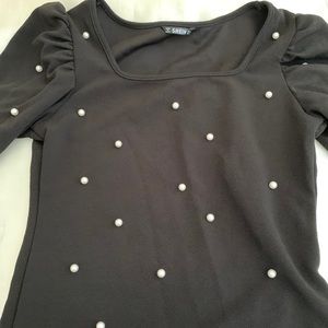 Cute Black pearl blouse